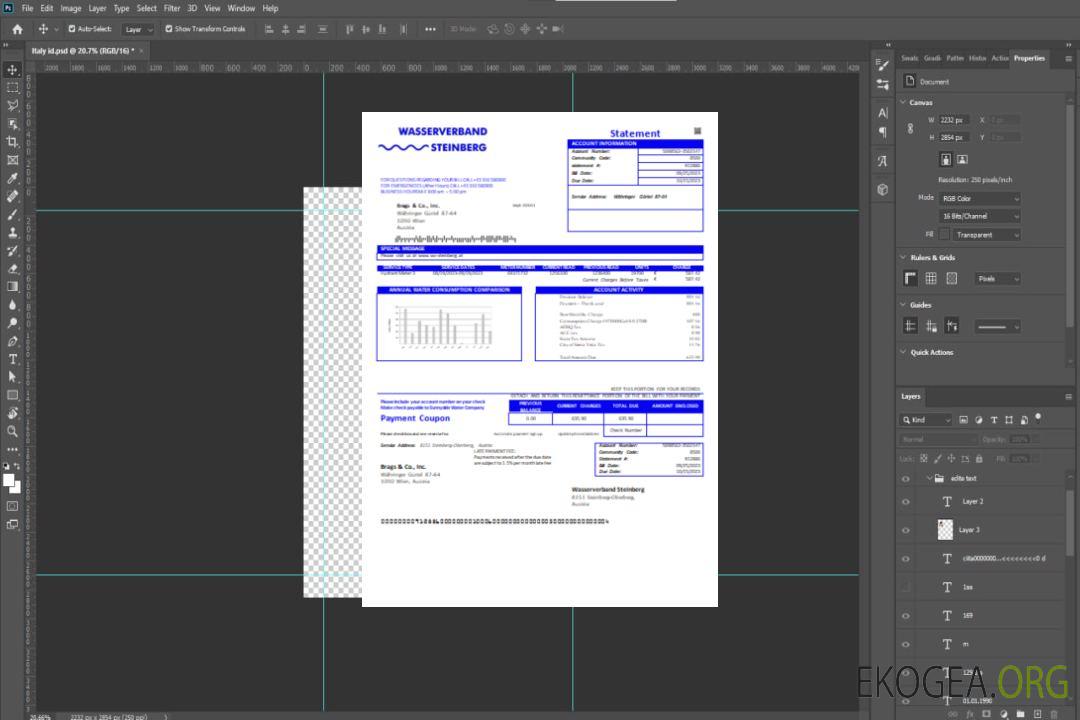 Wasserverband Steinberg facture commerciale du service des eaux SCR template